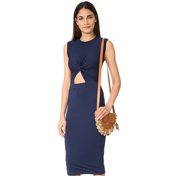 Enza Costa Twist Front Dress in Peach - Picture 2 of 7